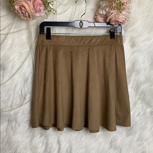 Agaci Ultrasuede Khaki Short Skirt Fall